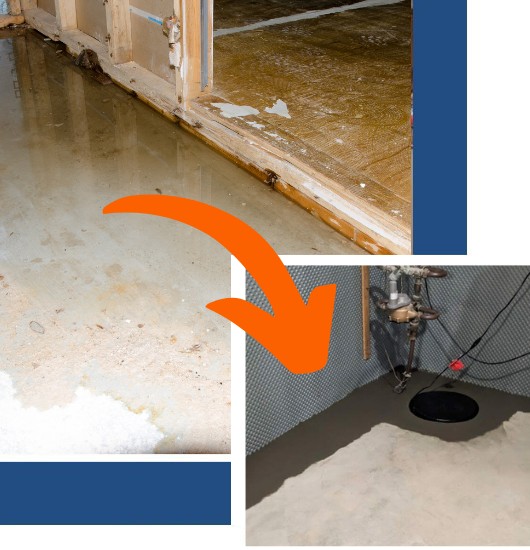 Long Island Basement Waterproofing Before and After