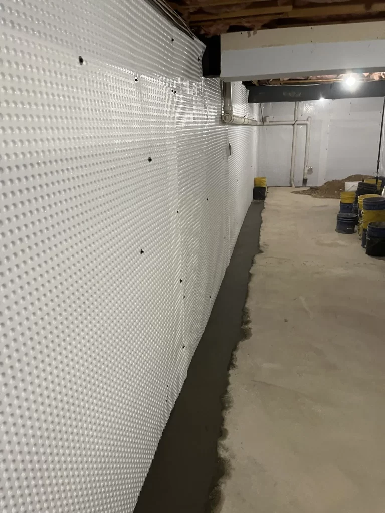 Covered french drain system in Long Island