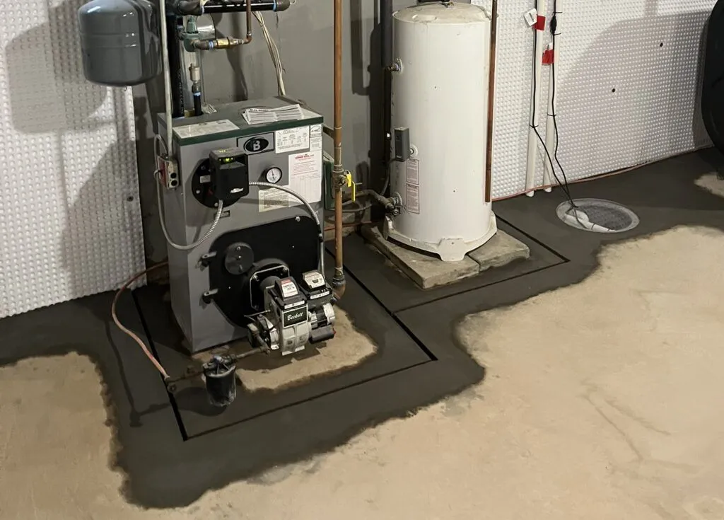 Long Island Basement Waterproofing around basement utilities