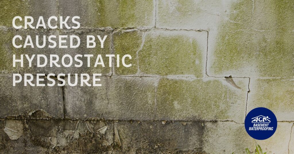 Fixing horizontal basement wall cracks caused by hydrostatic pressure