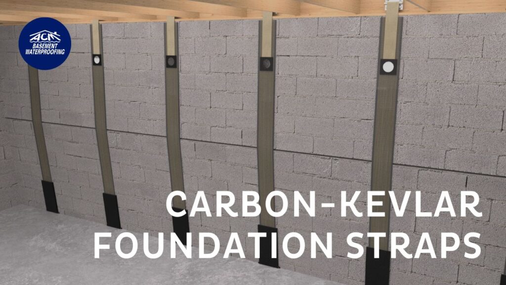 Trusted company in Long Island installing carbon-kevlar foundation straps for basement wall repair