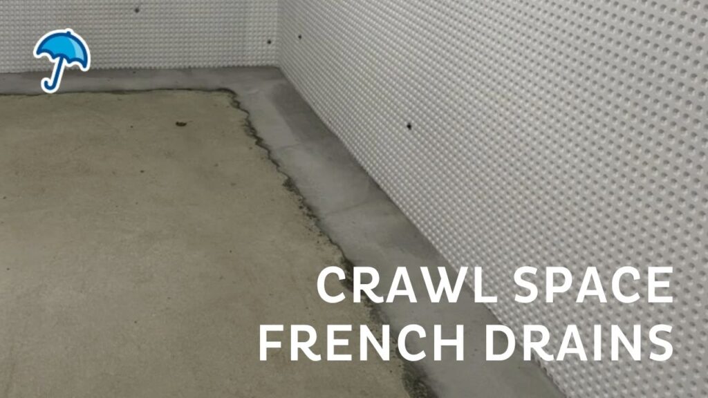 Long Island crawl space french drain installation